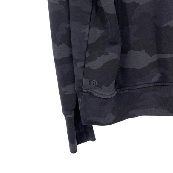 Lululemon Scuba Crew Neck Sweatshirt Heritage 365 Camo Deep Coal Multi Size 12 - Picture 6 of 10